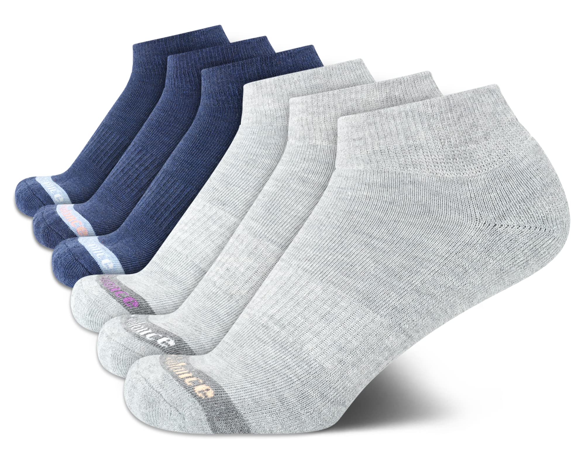New BalanceWomen’s Athletic Socks - Cushioned Quarter Cut Ankle Socks (6 Pack)