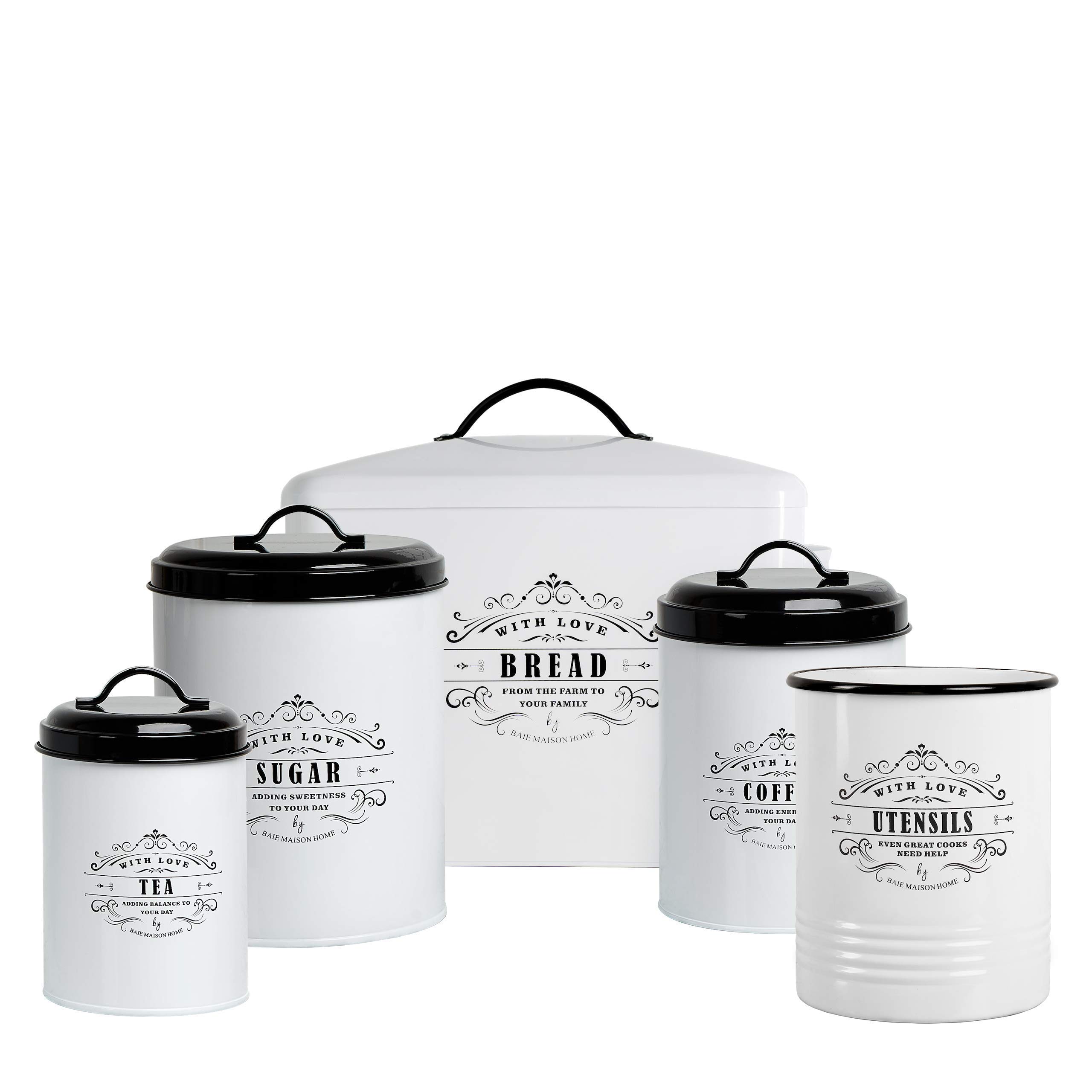 Buy Baie Maison Extra Large White Farmhouse Bread Box for Kitchen