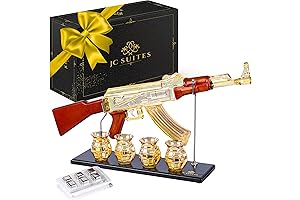 Luxury Gold AK47 Gun Alcohol Bottle with Grenade Shot Glasses