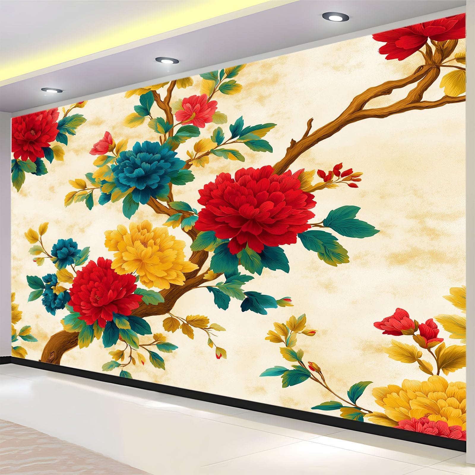 Tradycyjna fototapeta z efektem 350 x 256 cm, z efektem 3D, tapeta ścienna, z włókniny, nowoczesny salon, malarstwo, pokój dziecięcy, sypialnia, tło TV, dekoracja ścienna, kremowa