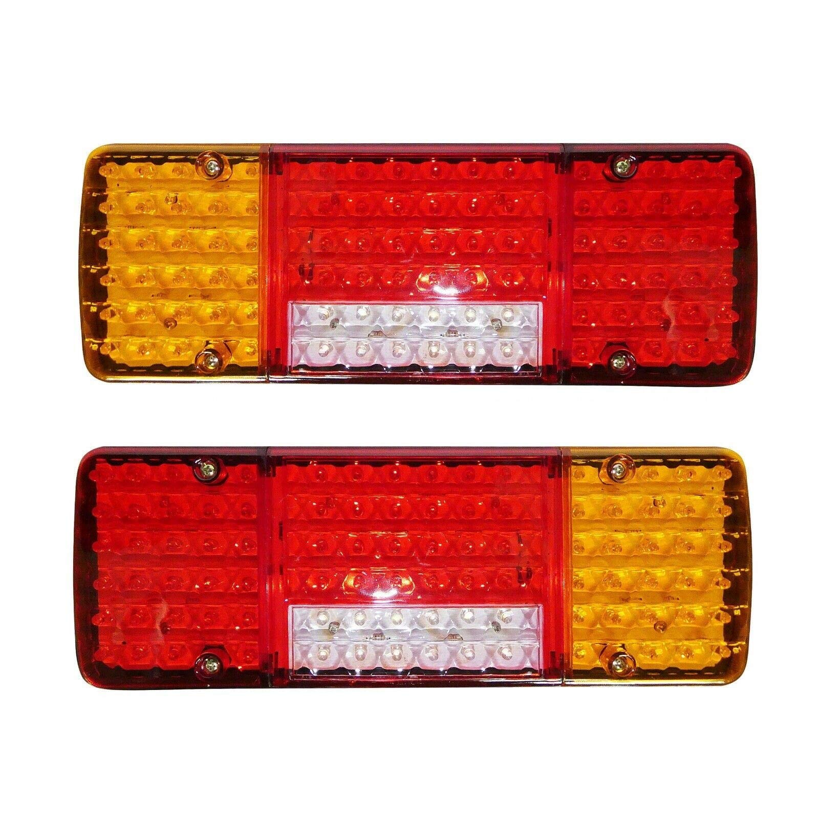 J/J Luci posteriori a LED, 12 V, 5 funzioni, design ultra sottile, per camion, rimorchio, ribaltabile, autocarro, camper ecc., 2 pezzi