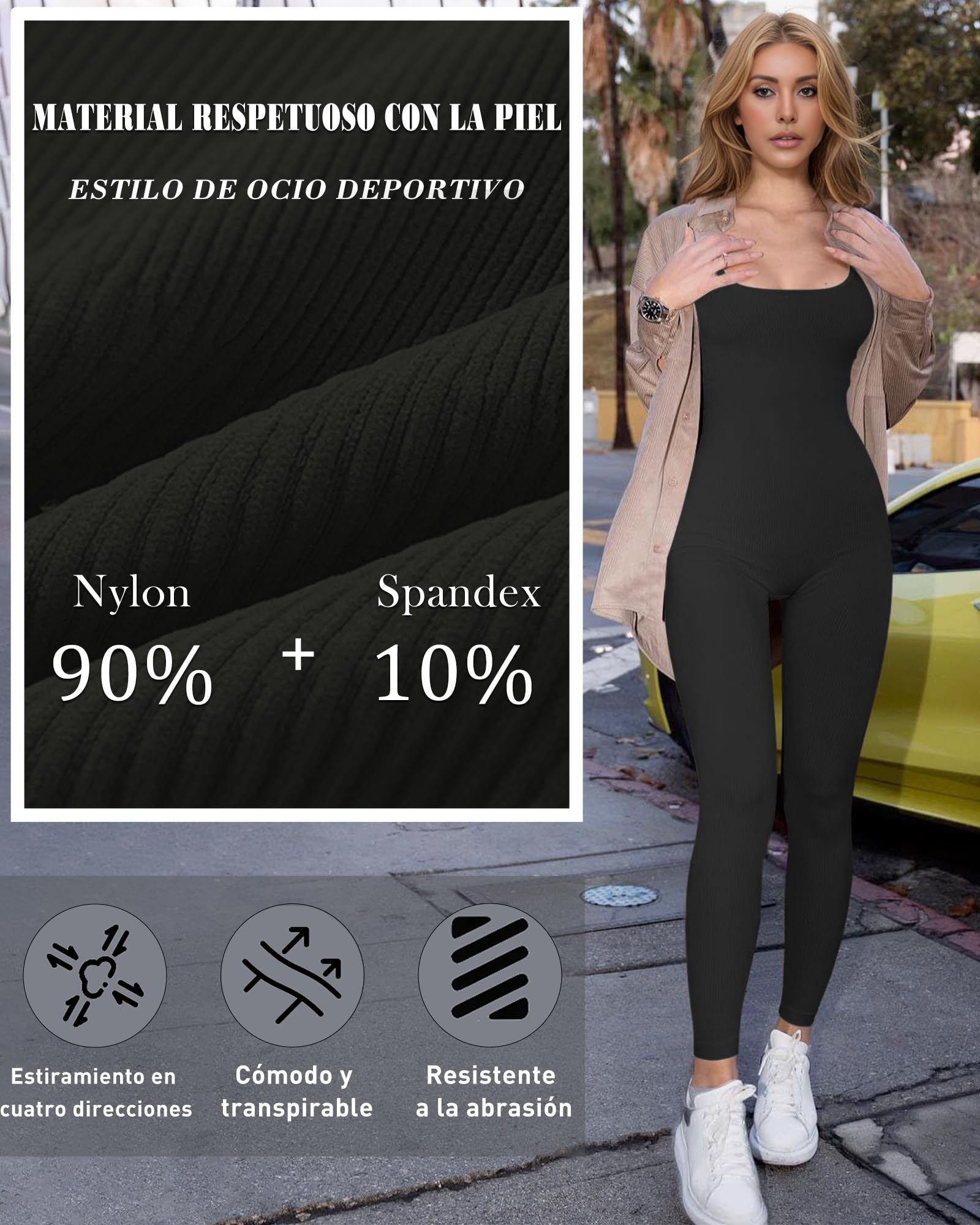 Merlvida Mono Deportivo Mujer sin Costuras Jumpsuit Ajustado Body Overol Ropa Gimnasio Fitness Yoga