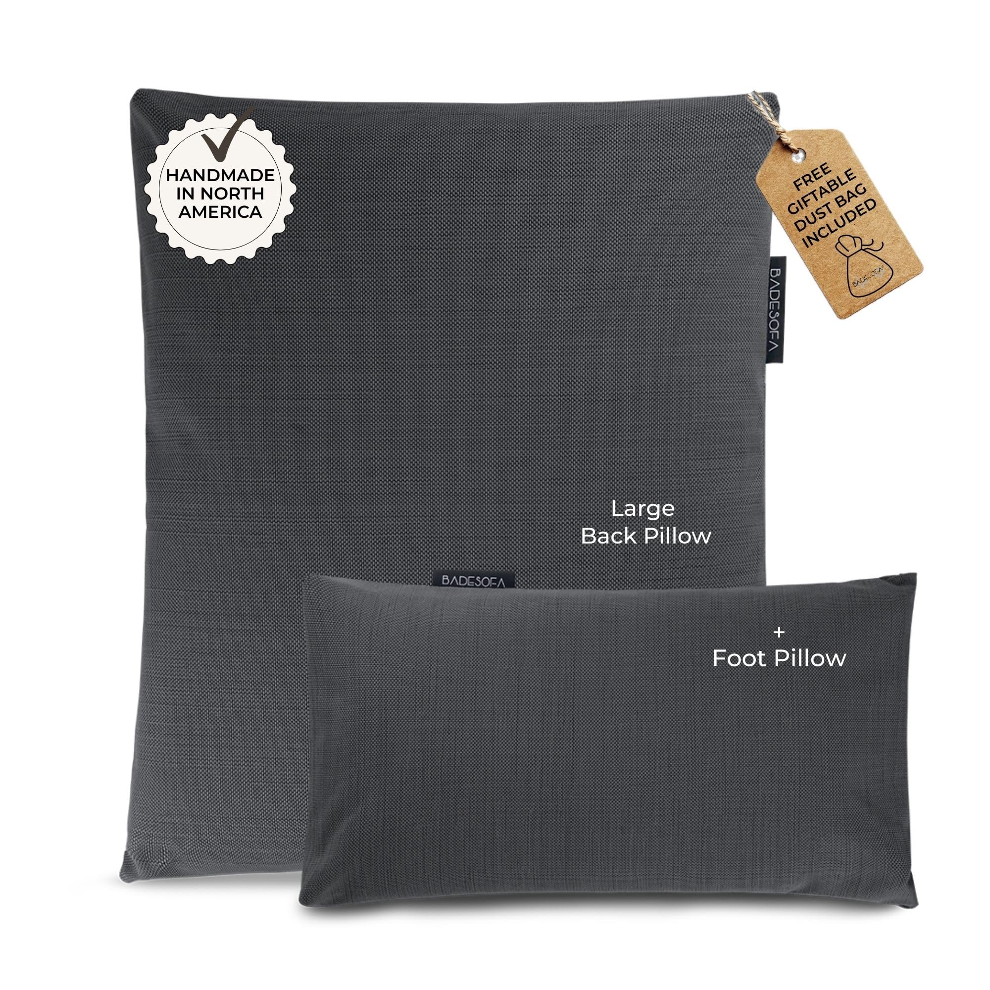 BADESOFA® Luxury Bath Pillow Set 2-Piece – Large Back Pillow & Foot Pillow for Tub – Spa-Grade Comfort for Head, Neck, Back & Feet – Quick Drying