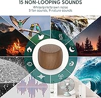 Vista 5 de Babelio Máquina de sonido de ruido blanco para adultos, niños y bebés, mini, 15 sonidos sin bucle, temporizador, función de memoria, fácil