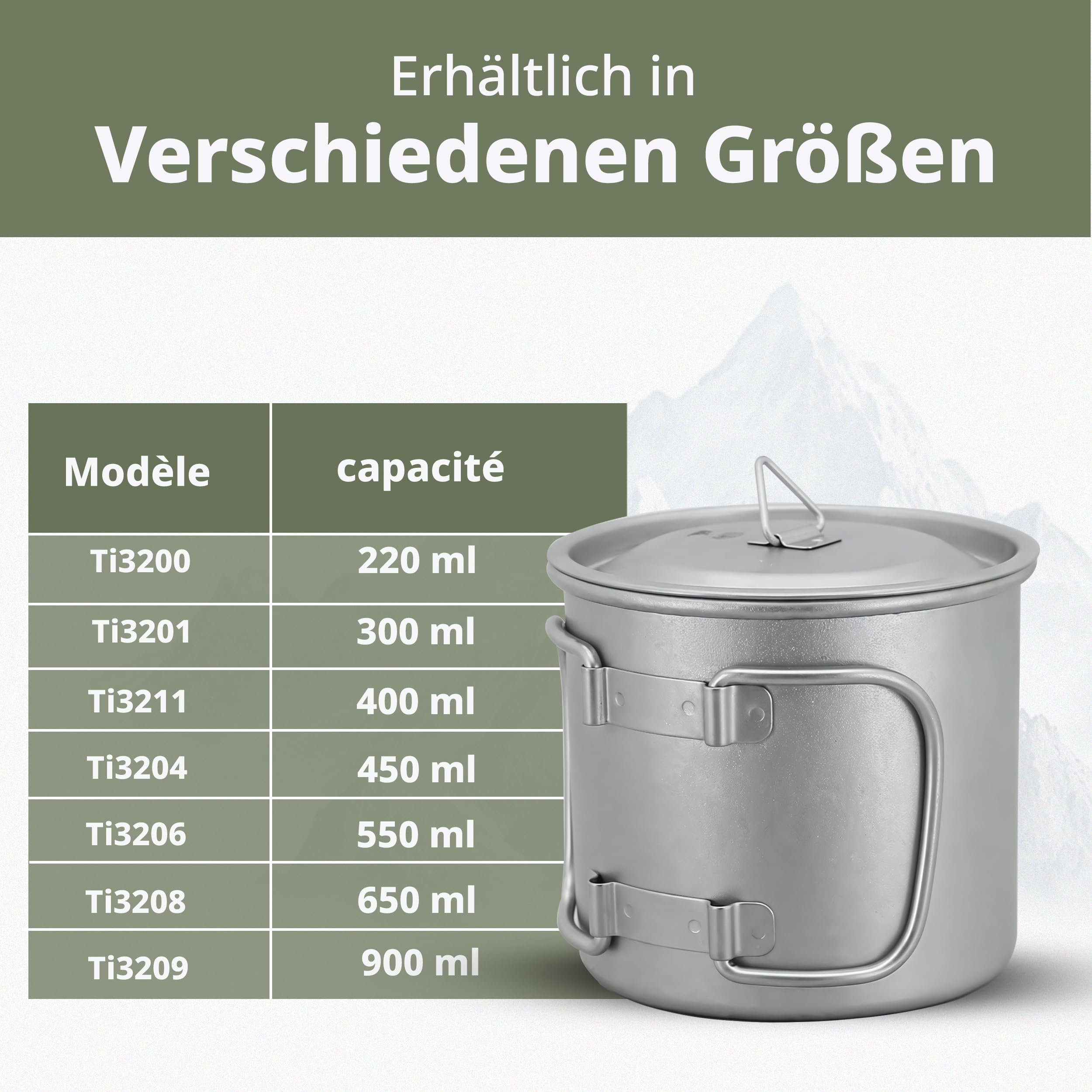 Keith Titanium Einwandiger Titanbecher, Tragbarer Kaffeebecher mit Deckel & klappbarem Henkel, Trinkgeschirr für Tee & Kaffee, Ideal für Camping, Picknick, Trekking & Outdoor (900 Ml)