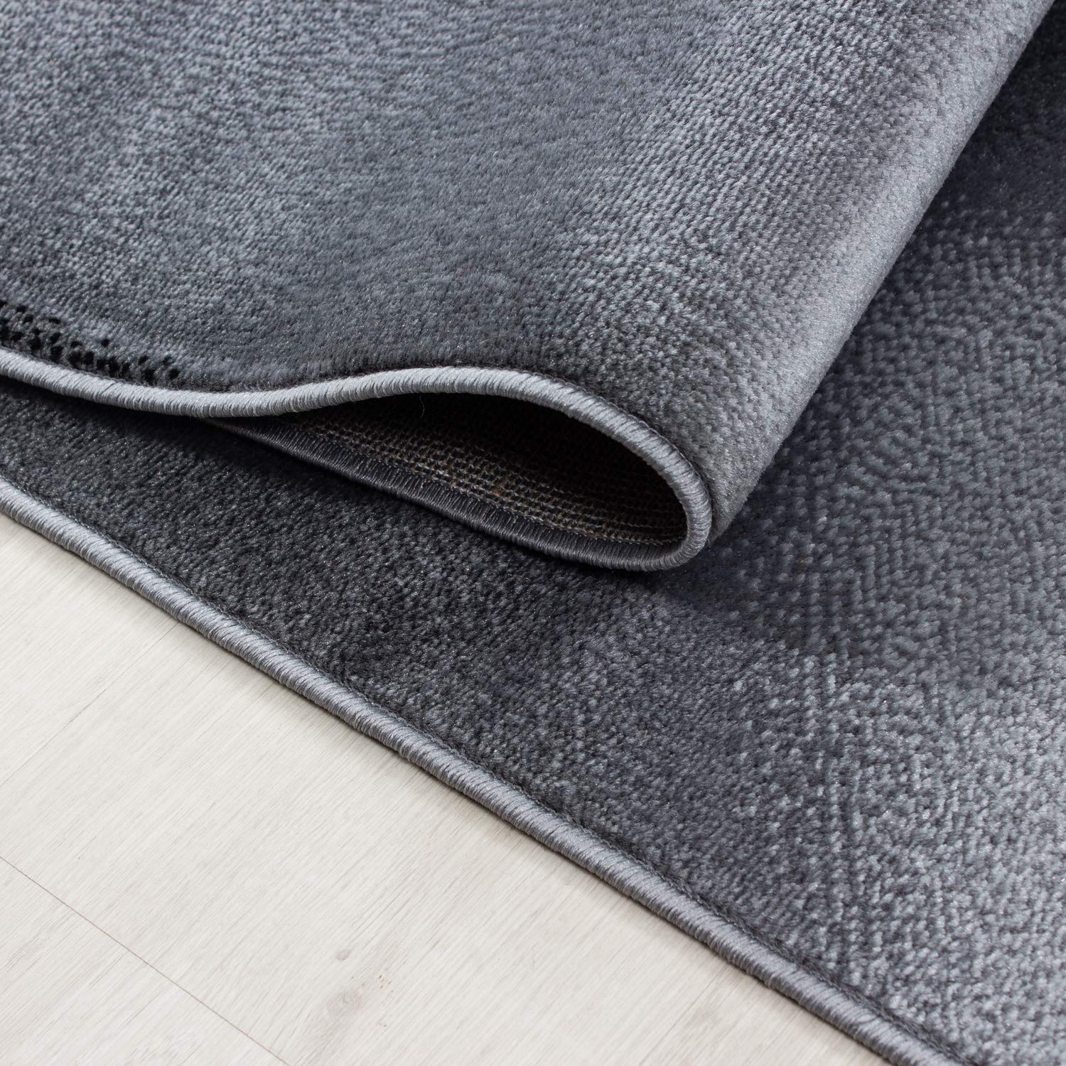 Teppium Moderner Kurzflor Teppich Läufer Flur 80 x 300 cm Schwarz - Flauschiger Teppich Waschbar, Abstrakt Wellen Design, Pflegeleicht, Weich - Ideal als Bettvorleger im Schlafzimmer und Küchenläufer