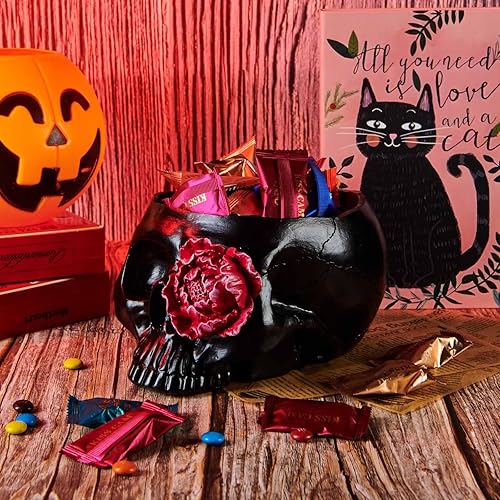 Miniatura 4 de Macetero gótico para decoración del hogar, maceta negra para decoración de habitación, maceta para suculentas con drenaje, cuenco para dulces de