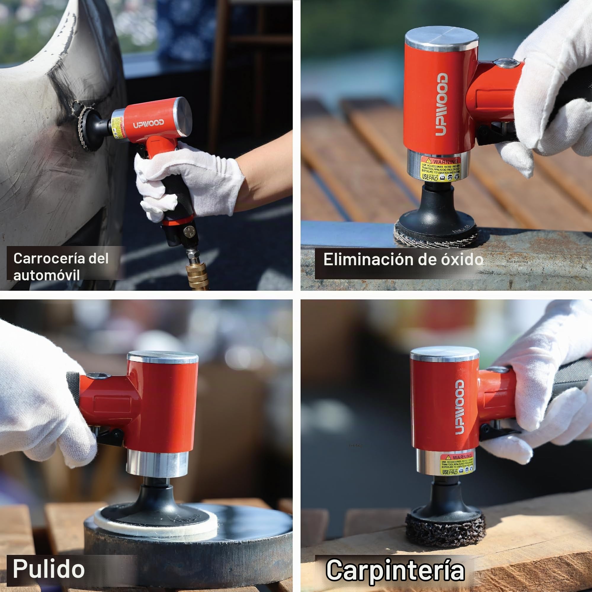 Mini lijadora excéntrica neumática de 50 mm, mini lijadora neumática de 50 mm, herramienta de preparación de superficies en ángulo recto con 41 discos de bloqueo de rodillos