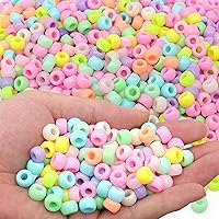 Vista 33 de Cuentas de Pony de Plástico Coloridas para Pulsera para Hacer Joyas para Pulseras de Amistad 6x9mm Multicolor para Cuentas Trenzado de Cabello