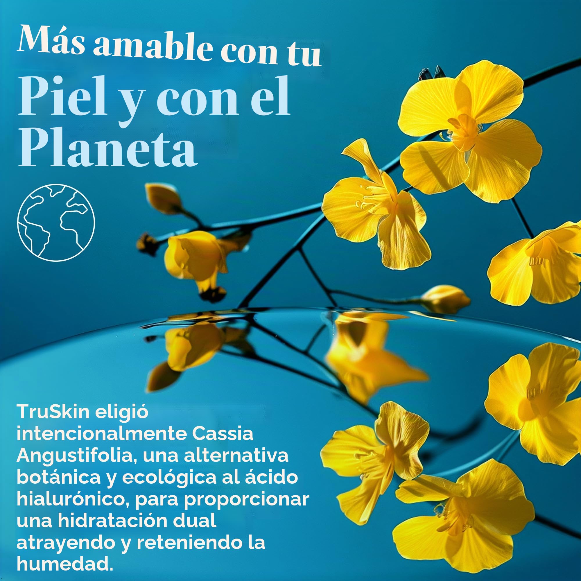 TrueSkin Naturals El suero de ácido hialurónico para la piel y la cara con la vitamina C, vitamina E, Aloe Vera orgánica, aceite de Jojoba orgánico