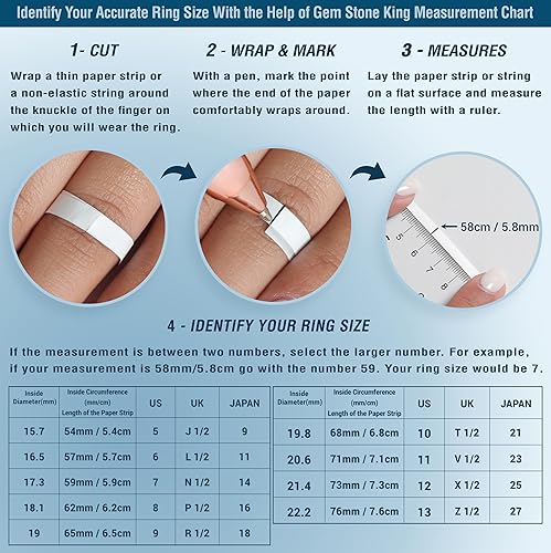 Miniatura 5 de Gem Stone King Anillo de plata de ley 925 con rubí rojo para mujer piedra de nacimiento redonda de 061 quilates disponible 5 6 7 8 9