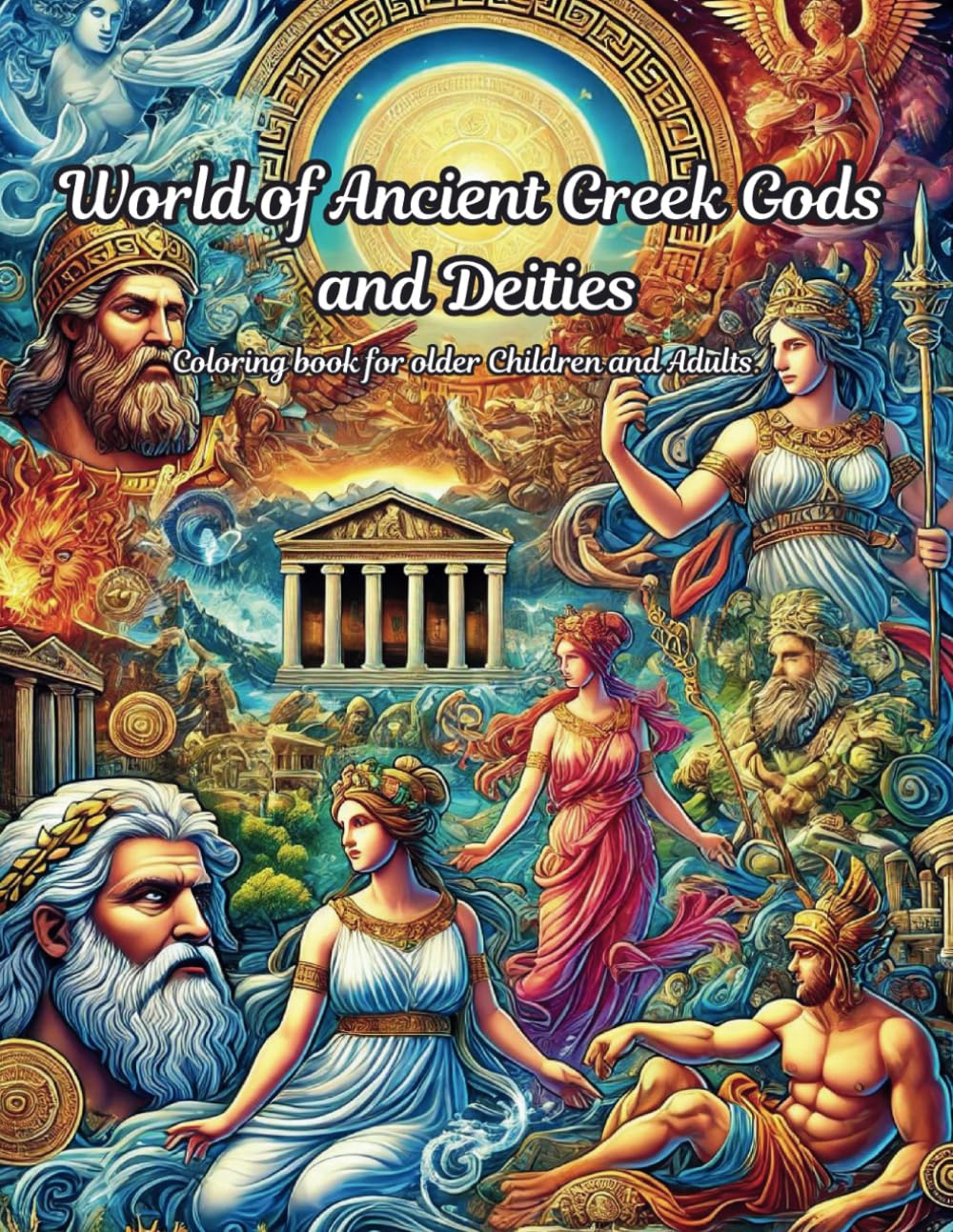 World of Ancient Gods and Deities: Coloring Book for older children and Adults