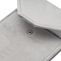 Vista 2 de Terciopelo collar joyería carpeta de viaje almacenamiento vitrina (gris)