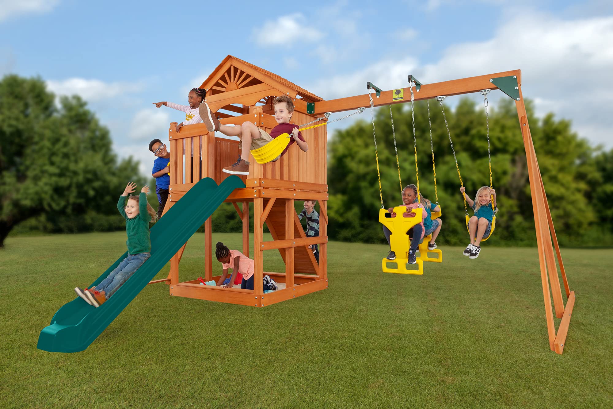 Timber Valley Cedar Backyard Playset | Multi | W:15'9