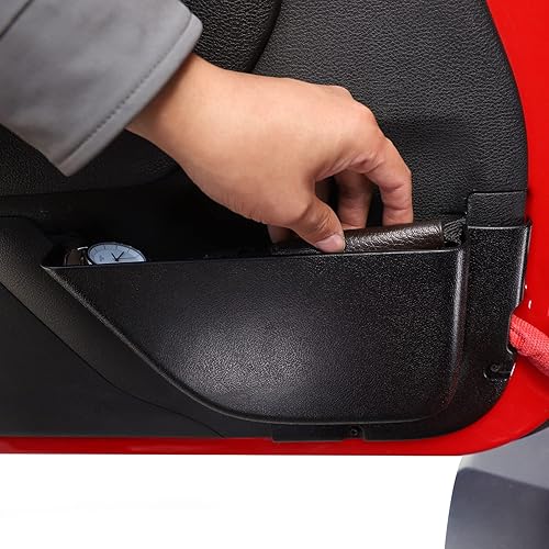 Miniatura 7 de Hoolcar Bolsillos de almacenamiento para puerta delantera, caja organizadora de inserción lateral de puerta, bolsillo de red de repuesto para Jeep