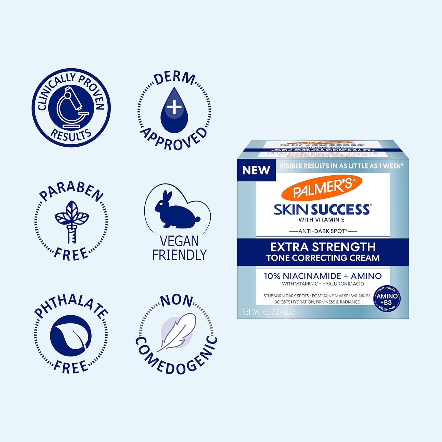 Palmer's Skin Success Extra Strength Tone Correcting Face Cream, 2.7 Fl Oz, Dark Spot Corrector for Discoloration, Age Spots and Post-Acne Marks - Image 7