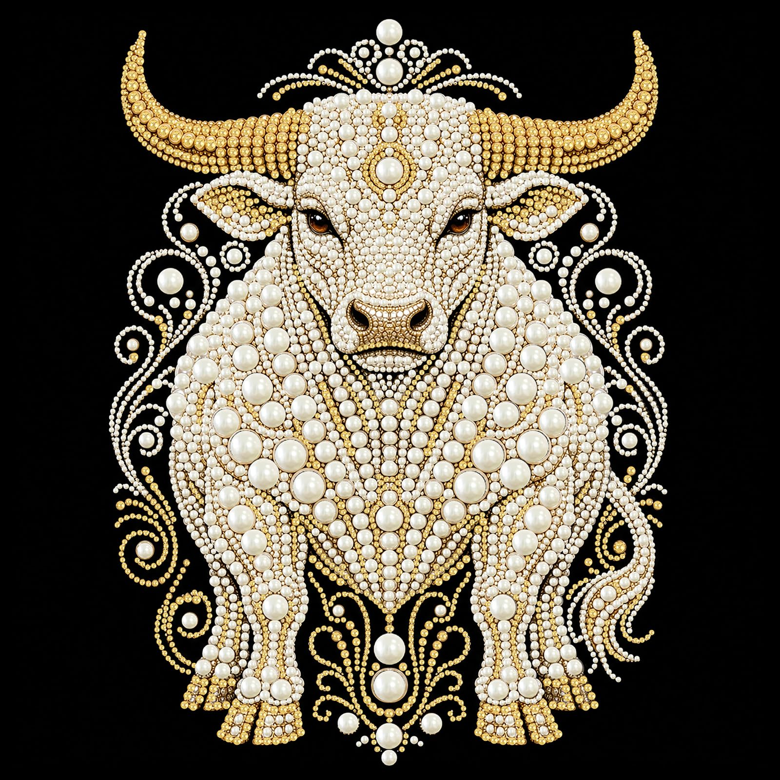 Cow Pearl Painting Art Kits with Frame Pearl Gem Paintings Picture Arts Craft 30x30cm for Adults Beginners Home Wall Decor (Cow)
