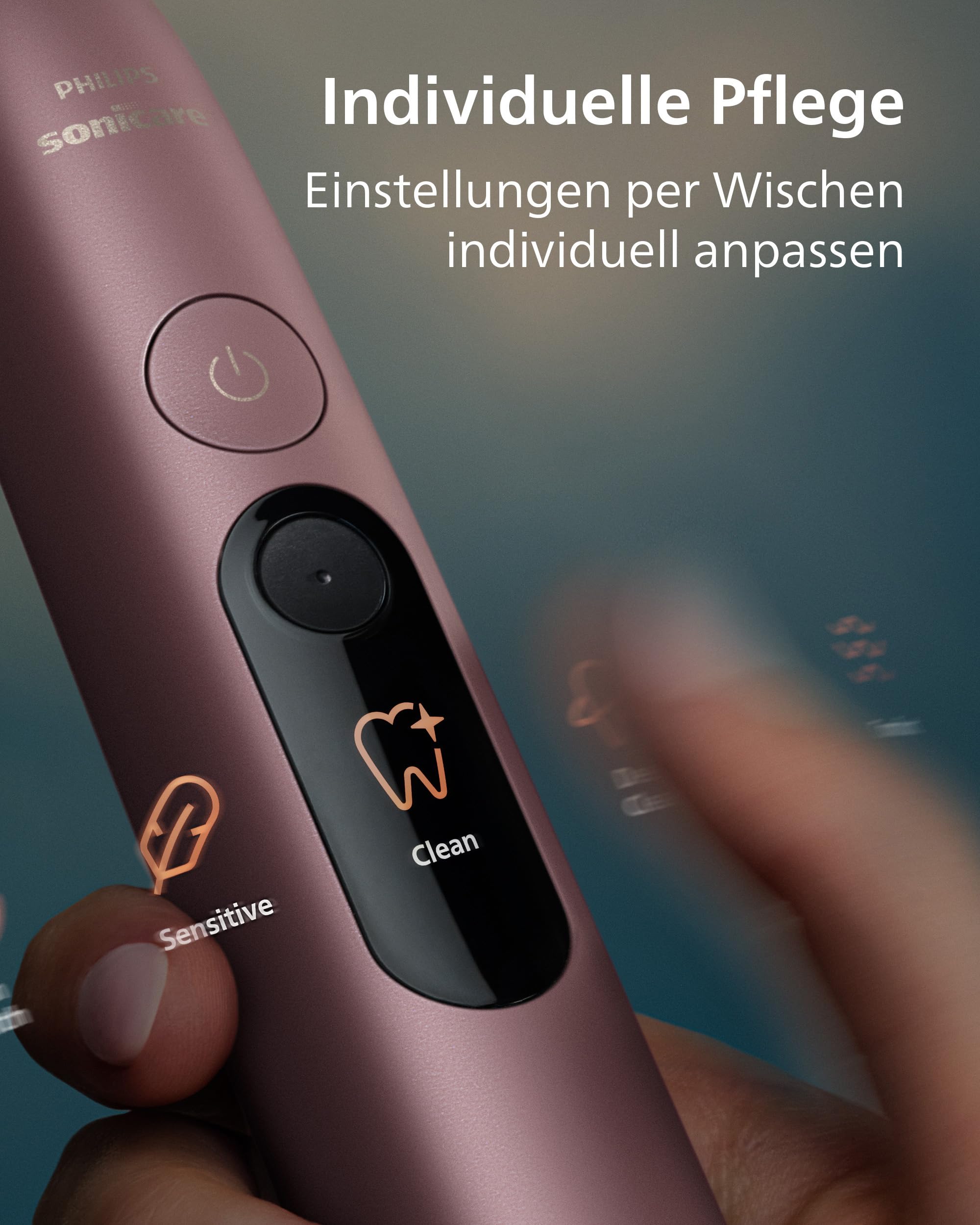 Philips Sonicare Next-Generation DiamondClean 9000 elektrische Zahnbürste - intelligentes Feedback zur Putzabdeckung, intelligente Andruckkontrolle und 21 Einstellungen, Satin-Lila, HX9214/85