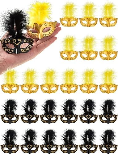 Miniatura 1 de Deekin 24 piezas de mini máscaras de graduación para decoración de fiesta, máscara pequeña decorativa para decoración de fiesta de carnaval