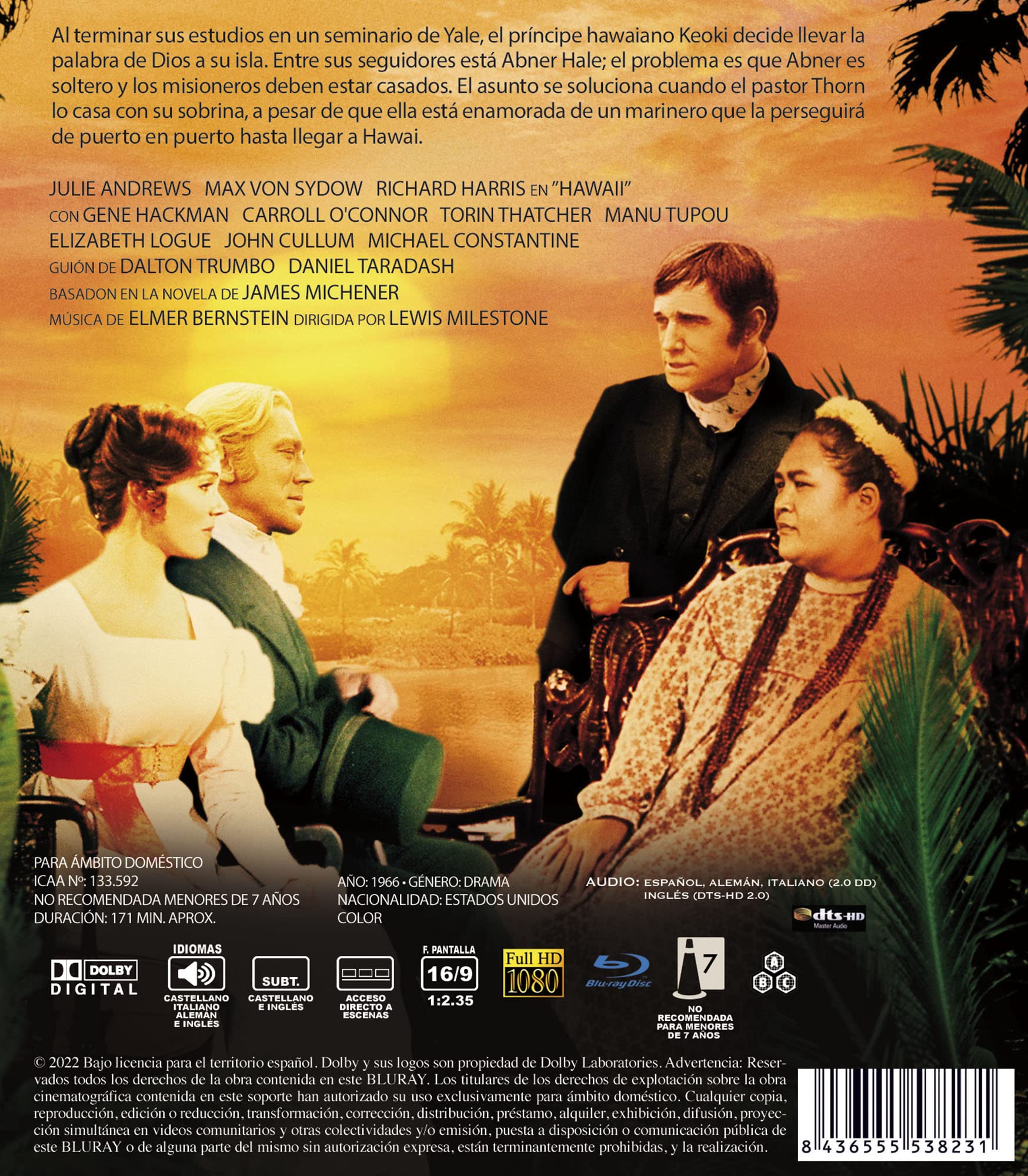Hawaii BD 1966 [Blu-Ray] [Import]