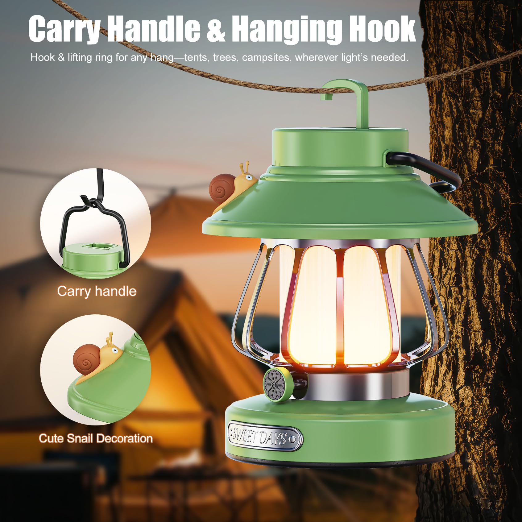 Amazon.com: V.C Formark Snail Kids Camping Lantern Rechargeable