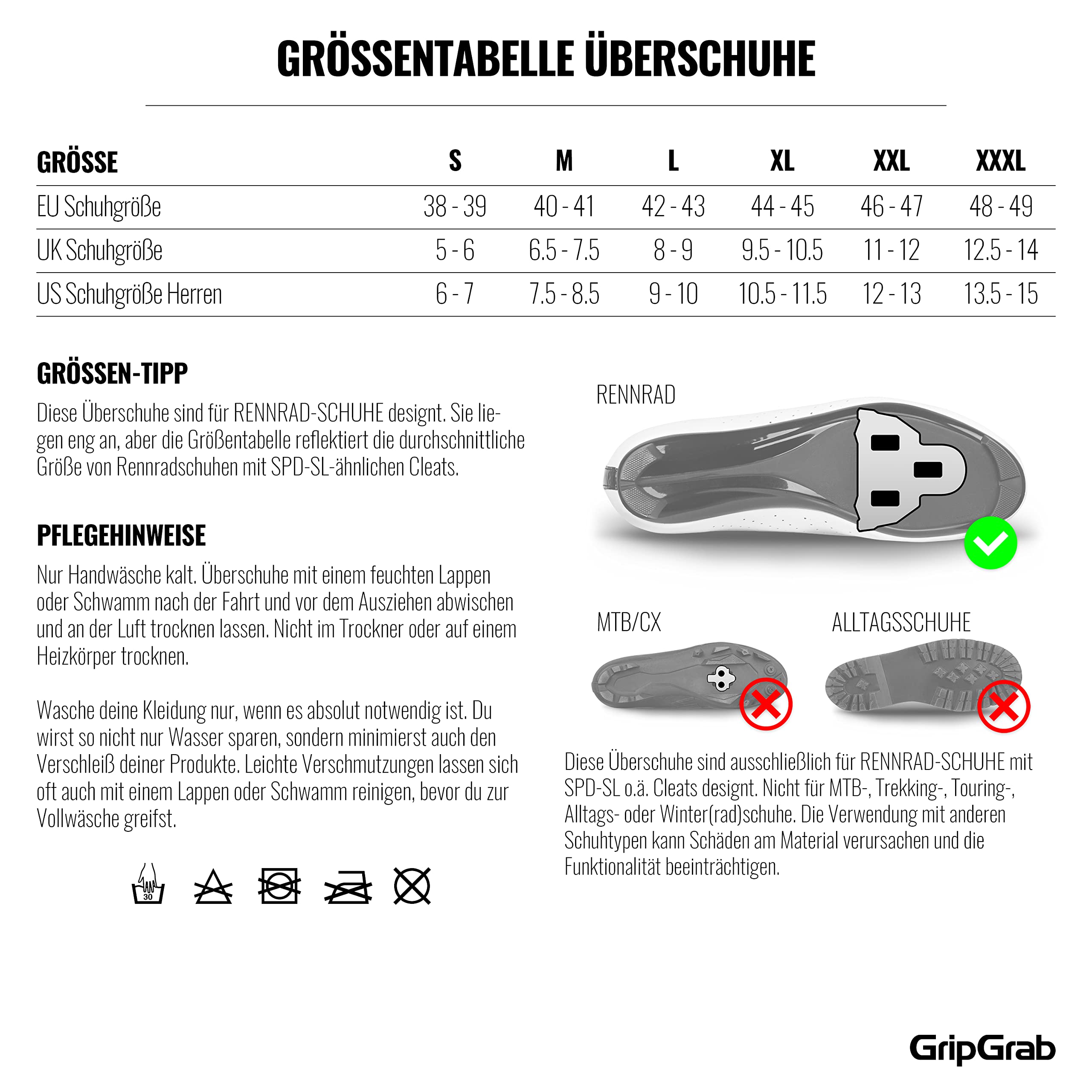 GripGrab Arctic Gefütterte Winter Rennrad Überschuhe Neopren Überzieher | Wasserdichte Schuhüberzieher mit Thermo-Fleece-Futter für rennorientierte Rennradschuhe, reißverschlussloses Design