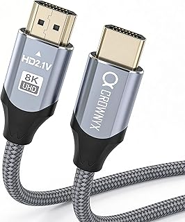CROWNYX CHC-108 8K HDMI 2.1 Male To Male Braided Cable 1M – Ultra High Speed HDMI Cable