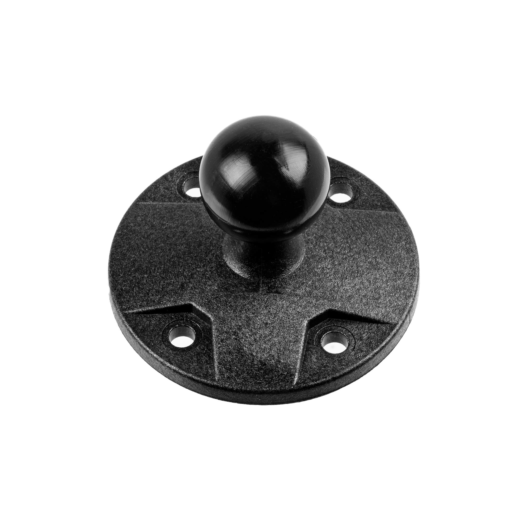 Tackform Circular ABS Plastic Adapter with 1" Rubberized Ball. Industry Standard AMPS Pattern. Compatible with RAM and 1 Inch Ball Systems from Arkon, iBolt and More Enterprise Series.