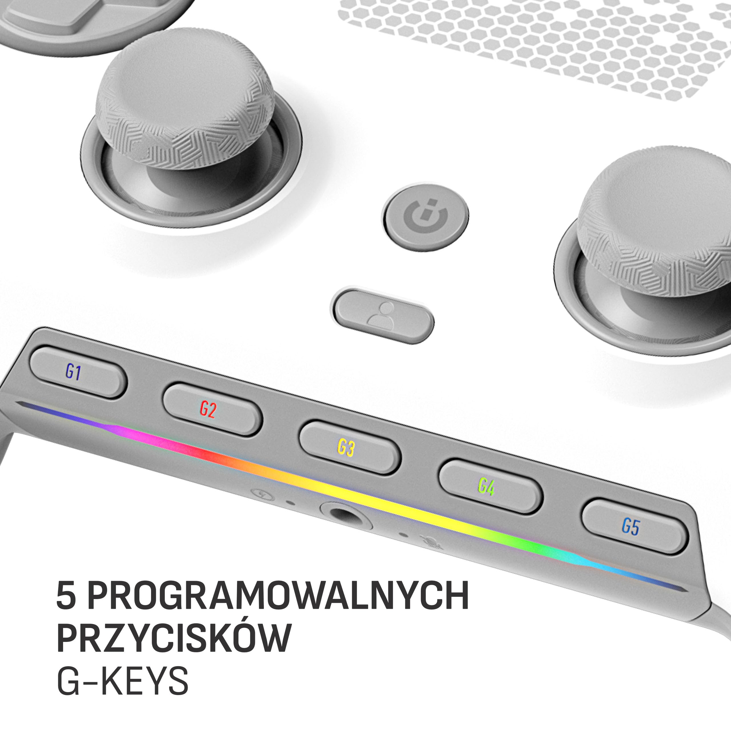 SCUF ENVISION PRO Bezprzewodowy Kontroler do Gier PC - Pięć Zdejmowanych Klawiszy G - Zdejmowane Tylne Łopatki - Natychmiastowe Wyzwalacze - Kompatybilny z iCUE - Biały