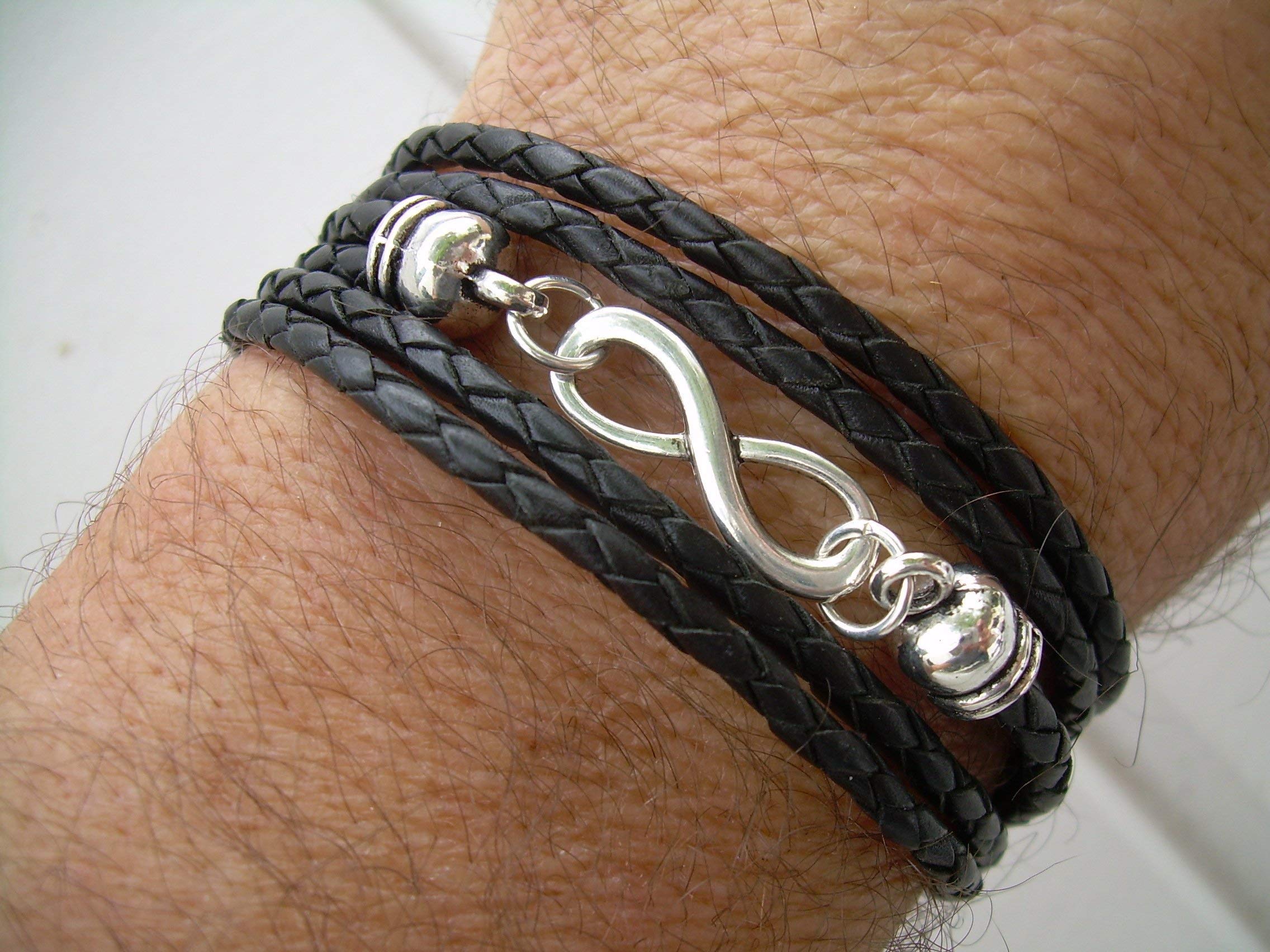 Urban Survival Gear USALeather Bracelet, Infinity Bracelet, Triple Wrap, Infinity, Mens Bracelet, Womens Bracelet, Womens Jewelry, Mens Jewelry, Mens Infinity Bracelet, Womens Infinity Bracelet