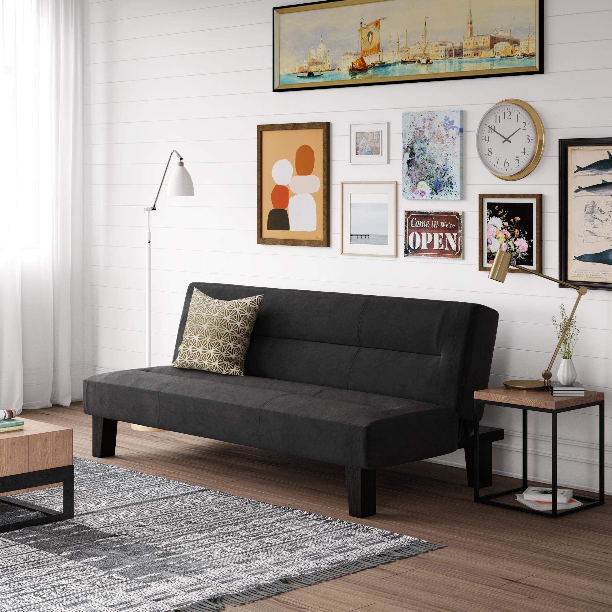 DHP Furniture Kebo Sofabed Black Velvet