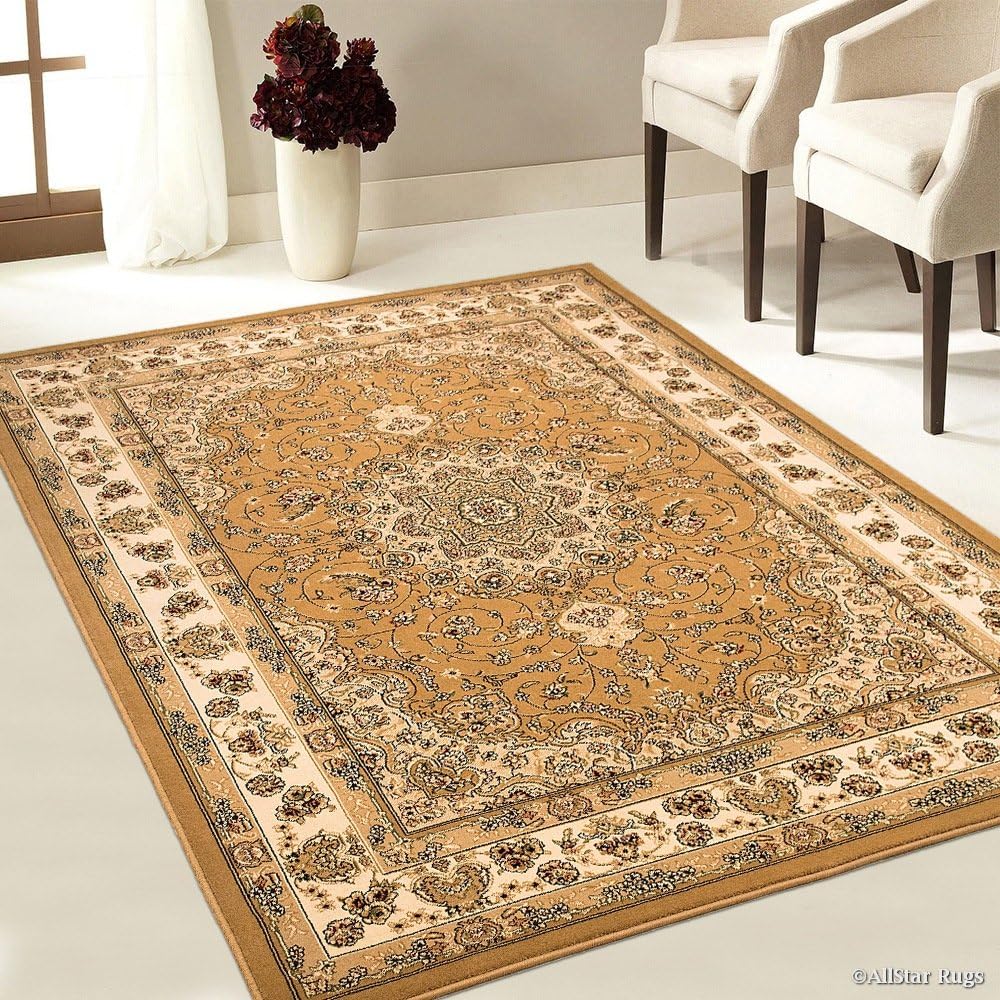 5x8 Rectangular Rug Amazon.com: Allstar 5x8 Beige Traditional Rectangular Accent Rug with ...