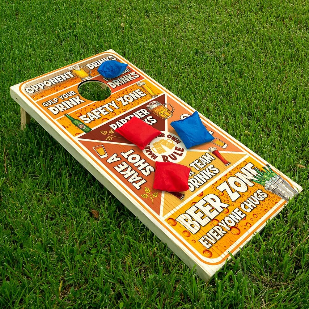 Set of 2 Cornhole Wraps for Boards Vinyl Decals - Drinking Games in Boards - Corn Hole Bean Bag Toss Wrap Stickers Skins (Boards Not Included)