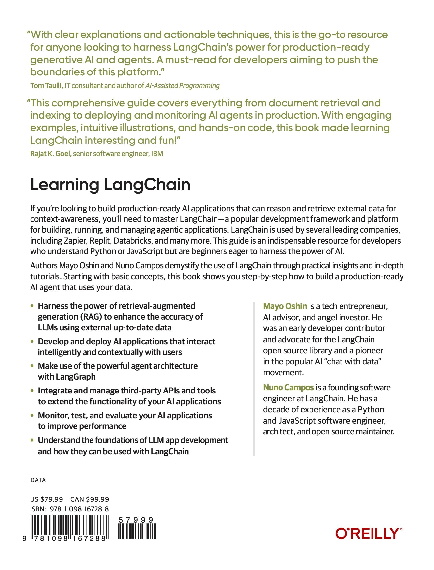 Learning LangChain: Building AI and LLM Applications with LangChain and LangGraph