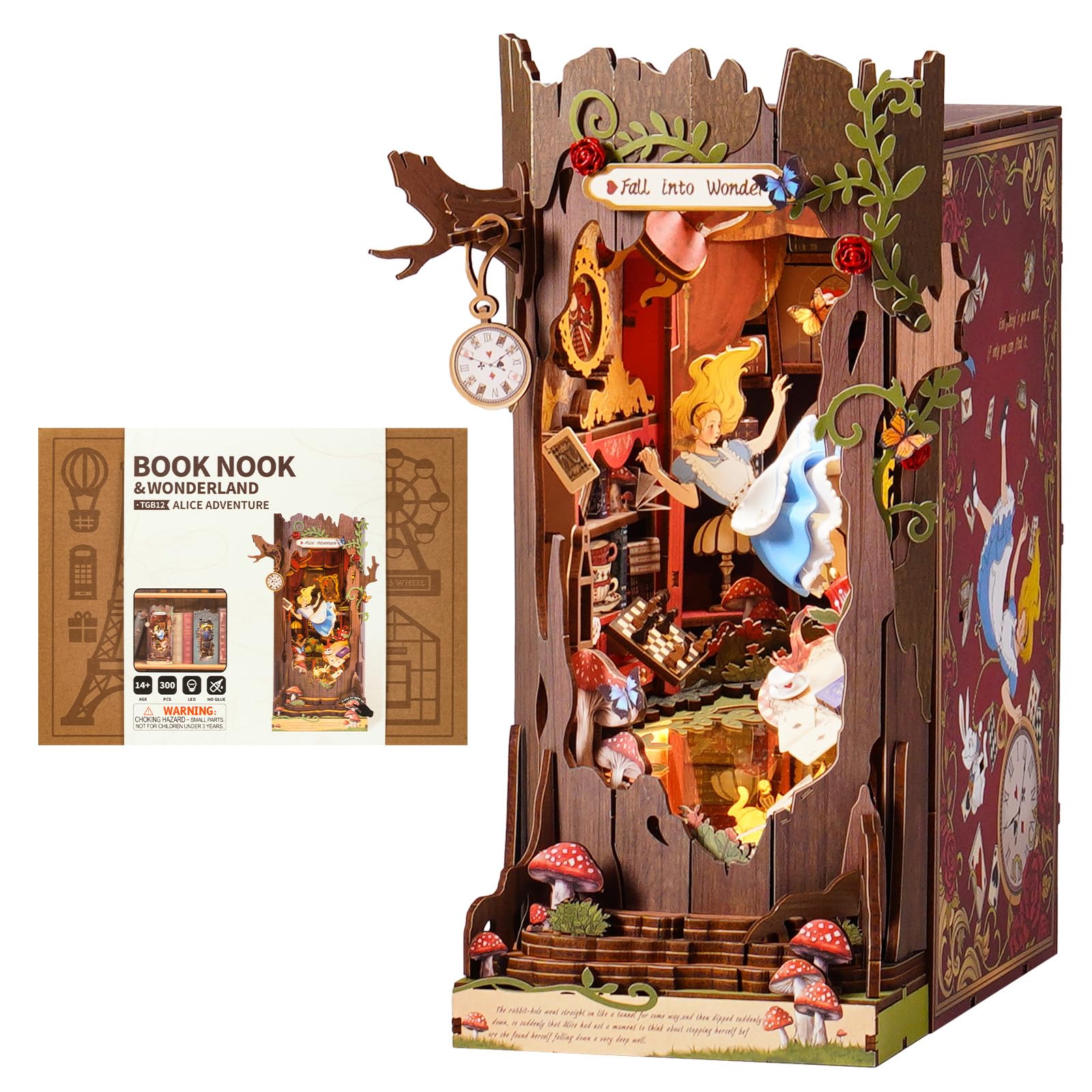 ROBOTIME Book Nook Kit, Fairy Tale Princess DIY Miniature House