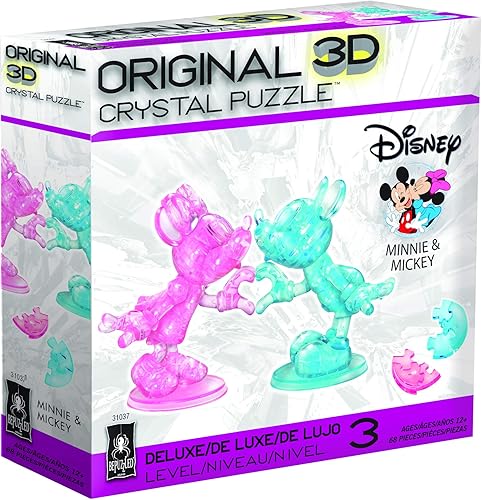 Miniatura 2 de BePuzzled  Disney Minnie and Mickey Mouse Heart Deluxe Original 3D Crystal Puzzle, a partir de 12 años