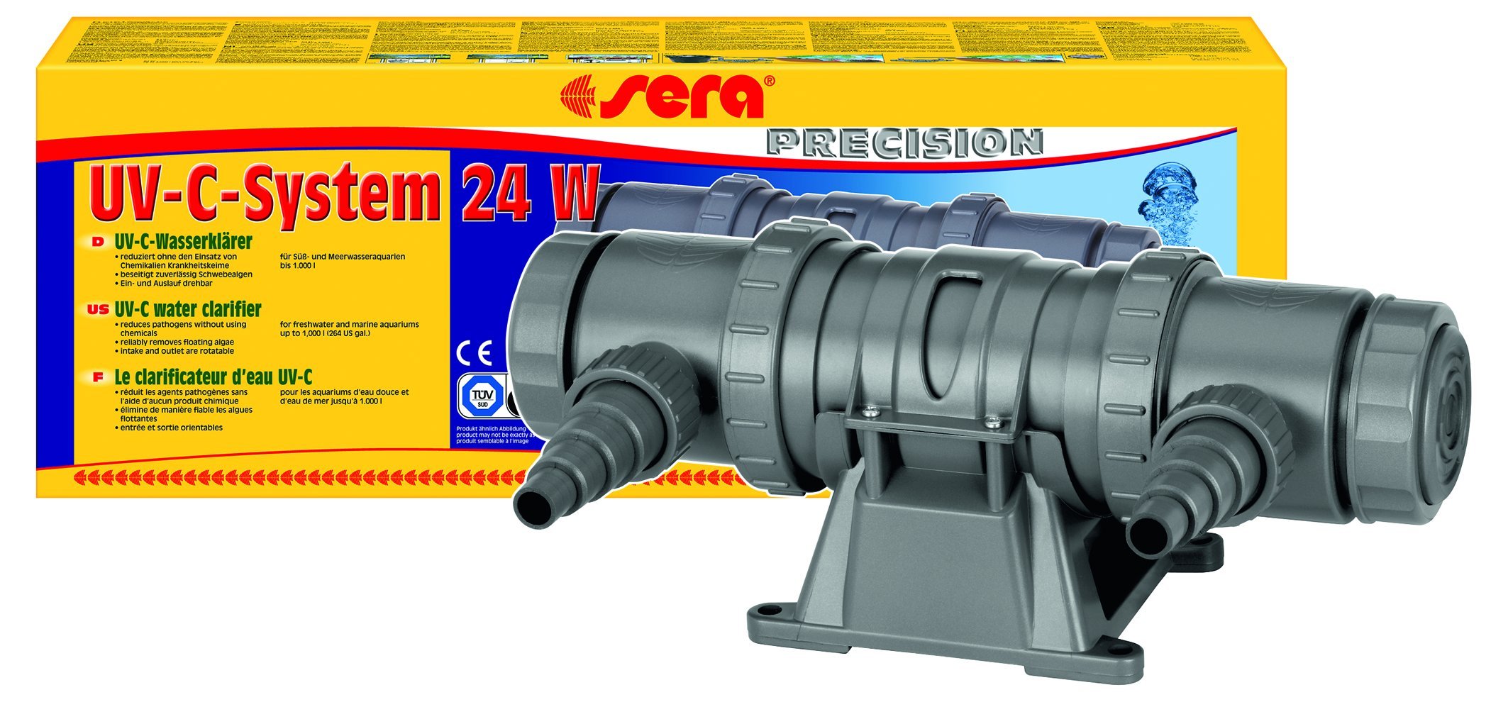 sera 08249 system UV-C, 24 W, wydajna oczyszczacz wody UV-C, przeciw zielonej wodzie, algom i czynnikom chorobotwórczym – bez użycia środków chemicznych – UVC lub UV-C lub oczyszczacza stawu