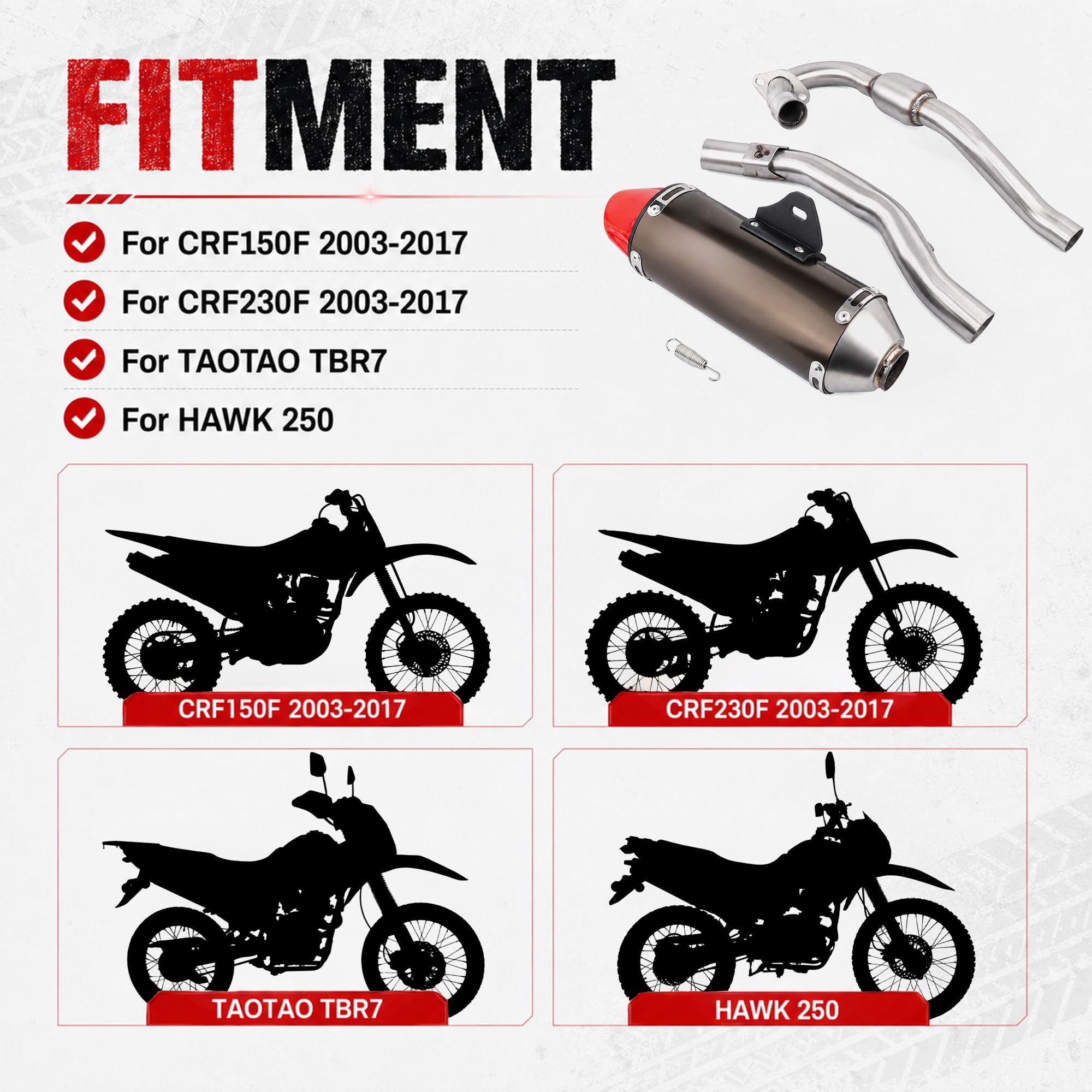 Amazon.com: JFG RACING Dirt Bike Slip On Exhaust for CRF150F