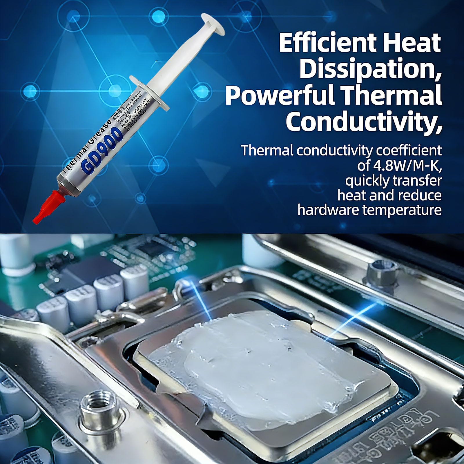 3PCS High-Performance Thermal Grease Paste for CPU | Heatsink, IC, and All Coolers with High Thermal Conductivity — view 3