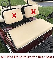 Vista 7 de Huskey - 4 fundas de asiento delantero/trasero para carrito de golf EZGO TXT 2014+, Valor Gas y modelos eléctricos, panel de inserción plisado negro