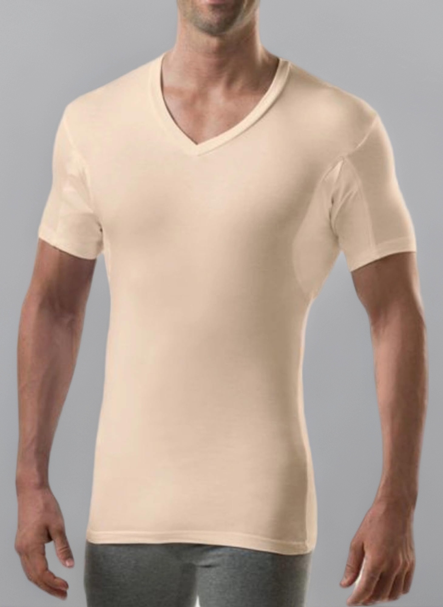 The Thompson Tee Men's Sweatproof Undershirt | V Neck | Slim Fit | with Sweat Pads