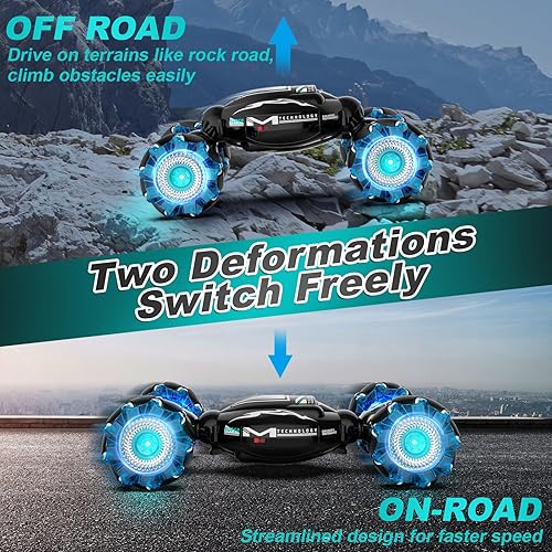 Miniatura 2 de Coches de control remoto, juguete de acrobacias con detección de gestos para niños y niñas de 6 a 12 años, juguete de control remoto de mano 4WD de