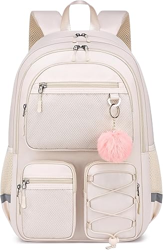 Mochila de viaje para mujer, negro, beige (Black-Beige), Mochilas de viaje