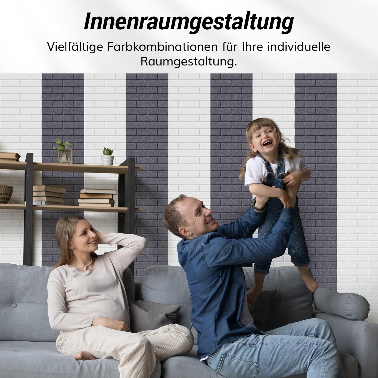 TONOR Ziegeltyp Akustikpaneele selbstklebend, 18 St.30x30x0,9cm Schalldämmung Schallschutzplatten, Wandpaneele selbstklebend für Akustische Behandlung und Wanddekoration in Wohnzimmer, Room, Dunkgrau