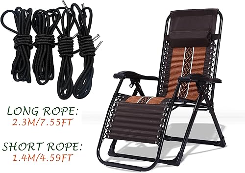 Miniatura 2 de Azatemgo Cables de repuesto universales para sillas de gravedad cero, paquete de 4 cuerdas elásticas resistentes a la intemperie para reparación de