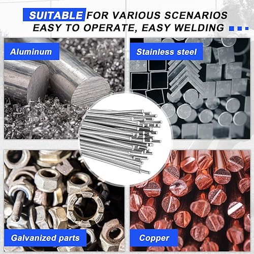 Miniatura 6 de Tandefio Varilla de soldadura universal de baja temperatura, 50 piezas, varillas de soldadura de metal fundido de bajo punto de fusión, electrodo de