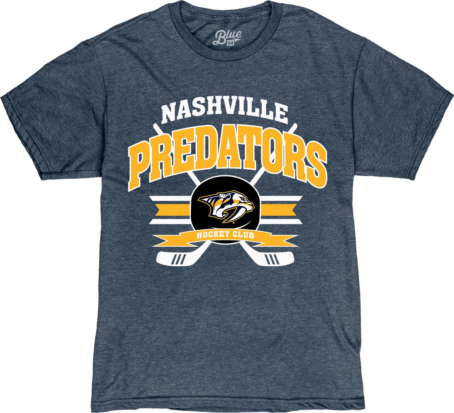 Blue 84 NHL Officially Licensed T-Shirt Heathered Hockey Puck