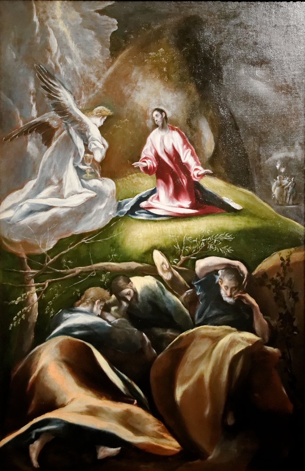 Lámina de El Greco Agony in The Garden con acabado mate de archivo y marco marrón