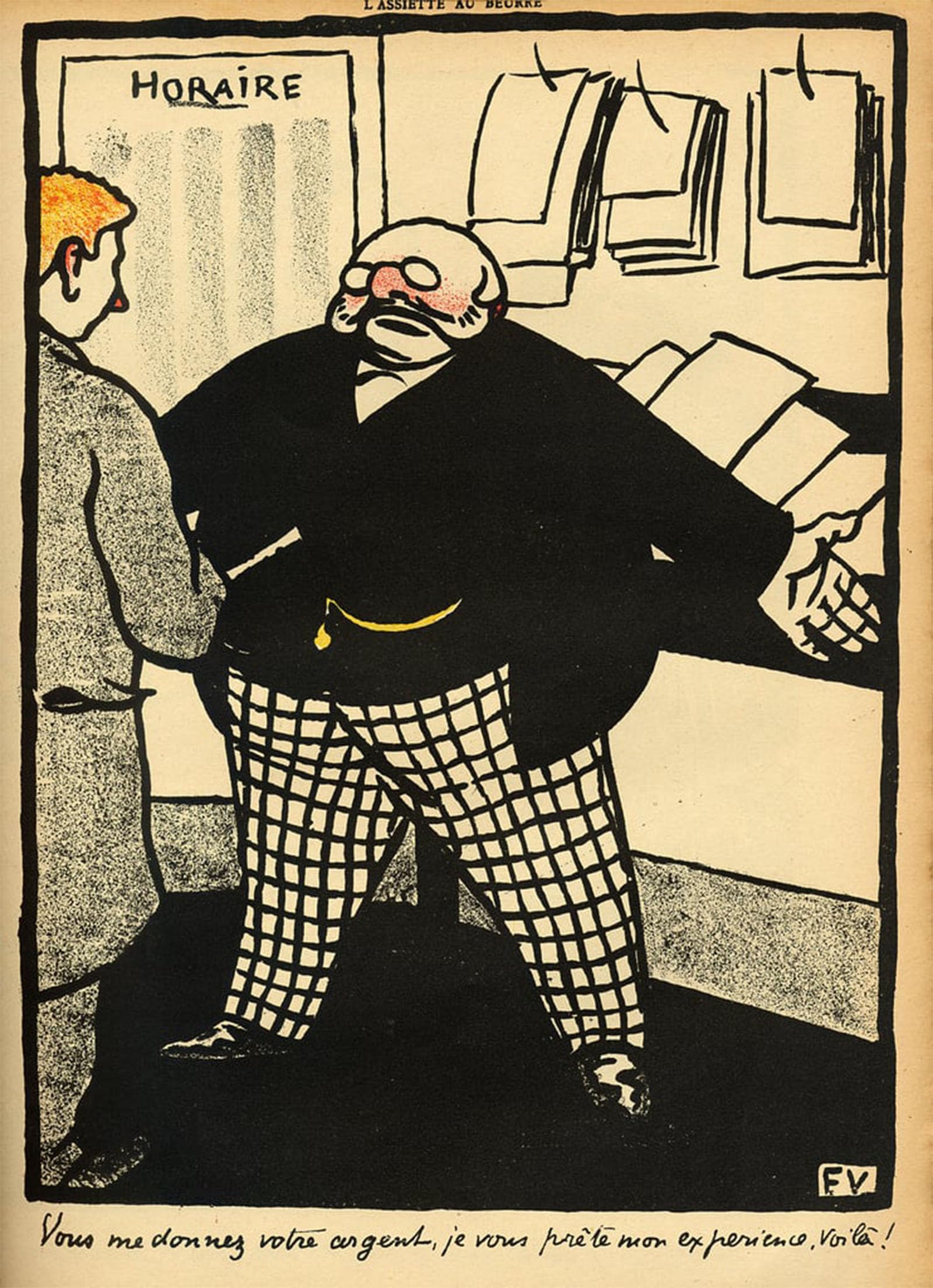 POSTERIIk Vintage Print Pop Art Landscape Artwork A business man and his client by Felix Edouard Vallotton Art Prints for Office Home Decor 60x90cm
