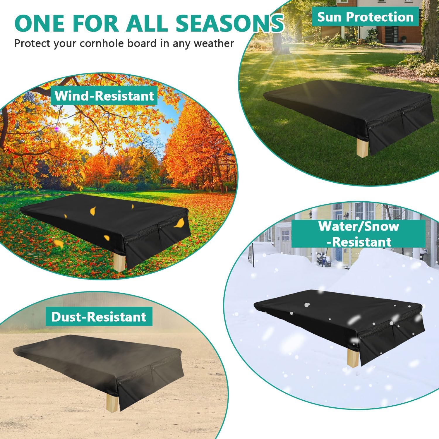 Cornhole Board Covers,2 Set for 4' x 2' Boards Cover for Storing Cornhole Bags,Protects Your Boards & Bags(Regulation Size)